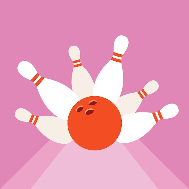 bowling ball and pins illustration