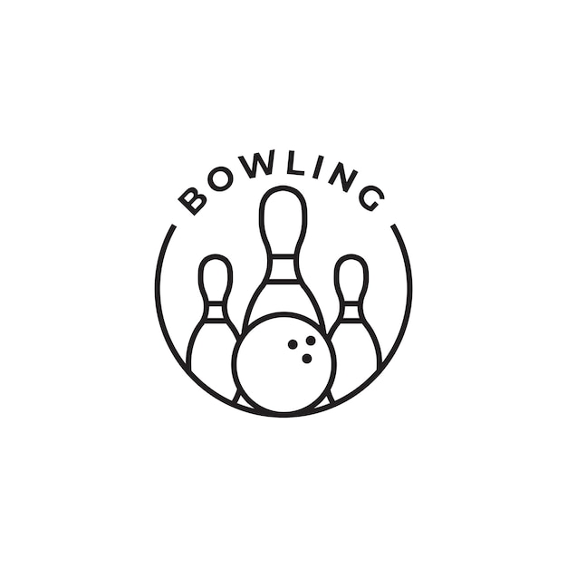 Palla da bowling. modello di logo icona vettoriale