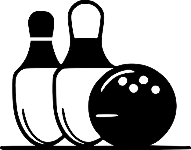 Vector bowling black and white vector illustration