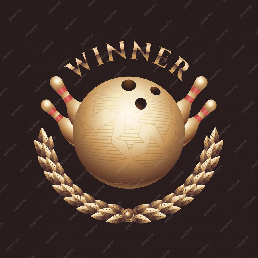 Premium Vector | Bowling championship trophy, logo, stamp, badge