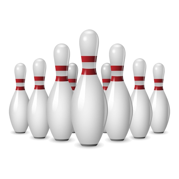 Bowling competition icon Realistic illustration of bowling competition vector icon for web