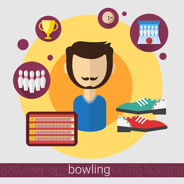 Bowling Game Player Man Icon