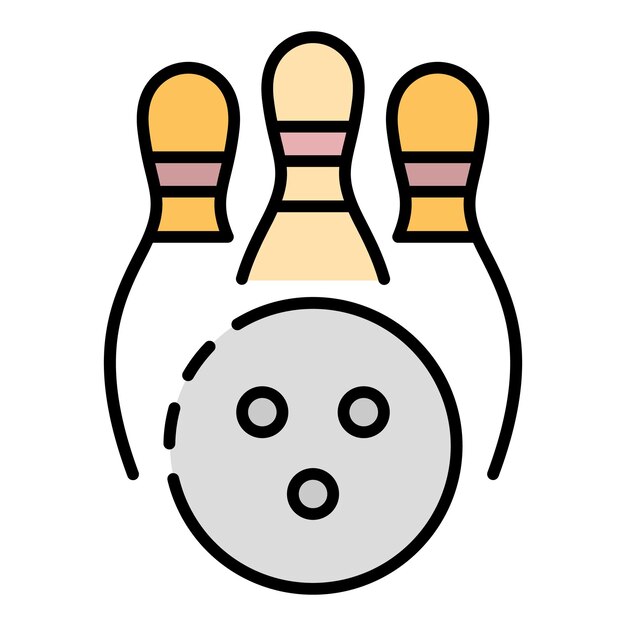 Vector bowling kegling icon outline bowling kegling vector icon color flat isolated on white