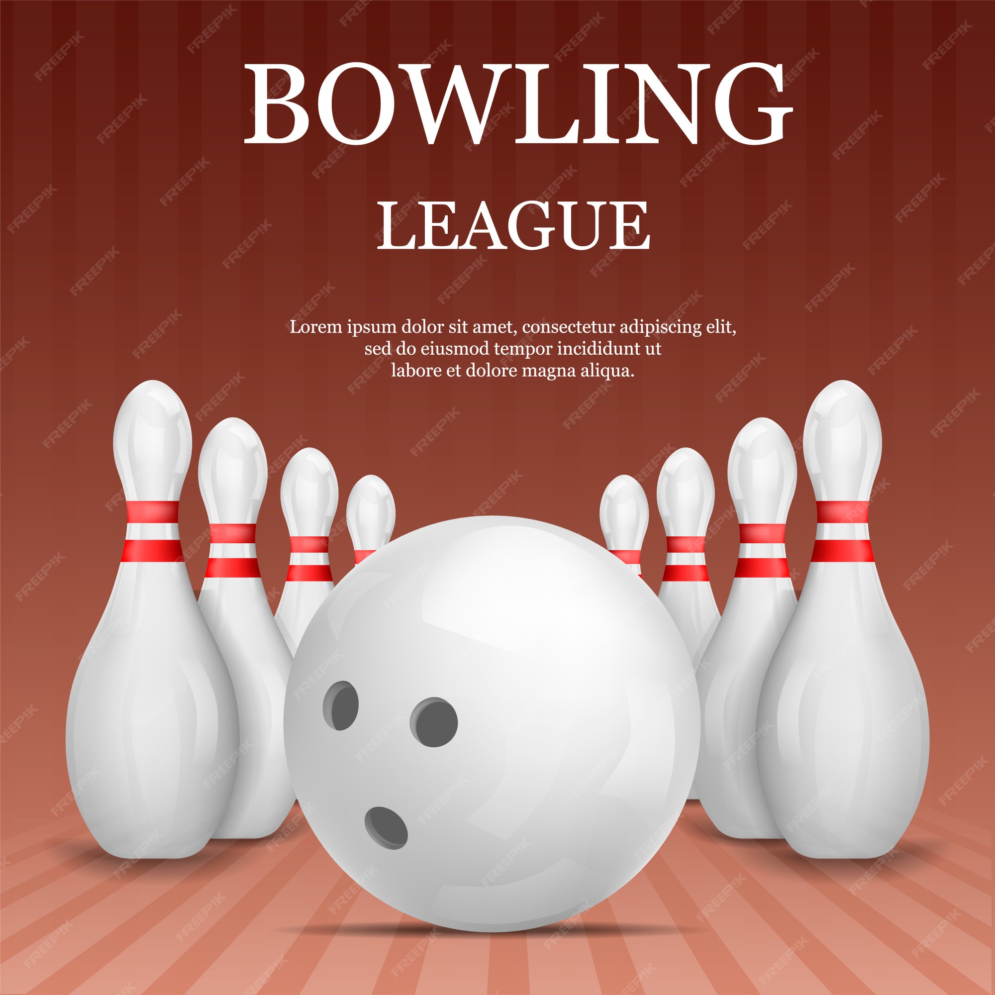 Premium Vector | Bowling league concept , realistic style