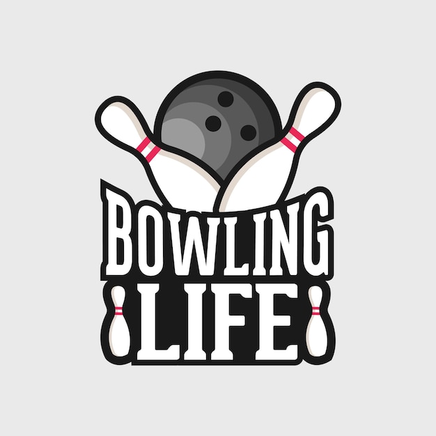 Bowling leven vintage typografie belettering bowlingbal t-shirt design