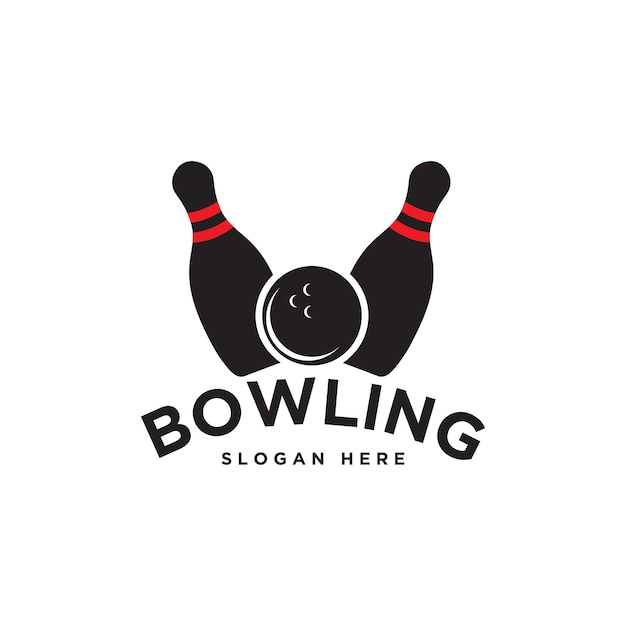 Illustrazione di vettore di concetto di disegni di logo di bowling