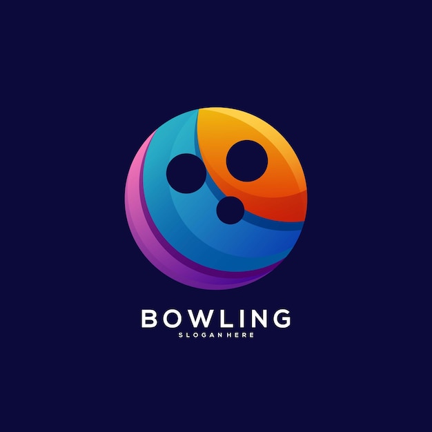 Bowling logo kleurrijke gradiënt illustratie