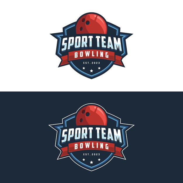 ボウリングのロゴ トーナメント バッジ ロゴ デザイン ベクトル図