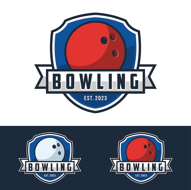 Vector bowling logo tournament badge logo design