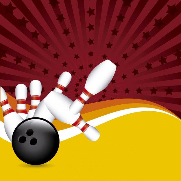 Bowling ontwerp over grunge achtergrond vectorillustratie