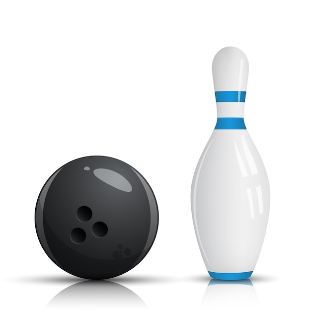 Vector bowling pin and ball