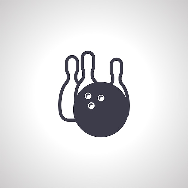 Vector bowling pin bowling skittles with bowling ball icon