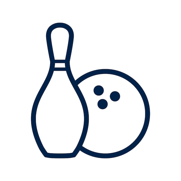 Vector bowling pin icon bowling game simple icon logo template bowling club tournaments sport icon