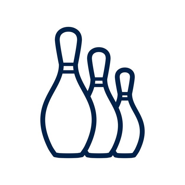 Vector bowling pin icon bowling game simple icon logo template bowling club tournaments sport icon