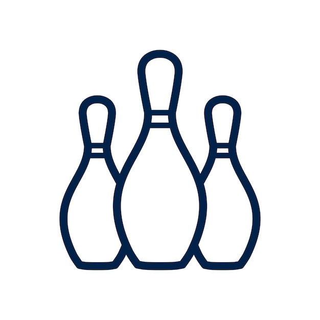 Bowling pin icoon Bowling spel Eenvoudige icoon Logo sjabloon Bowling club toernooien Sport icoon