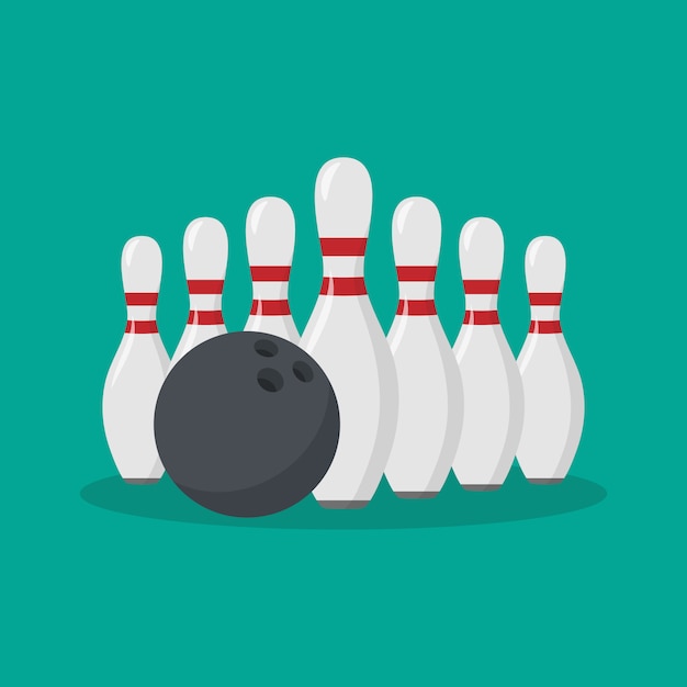 Bowling pin platte pictogram
