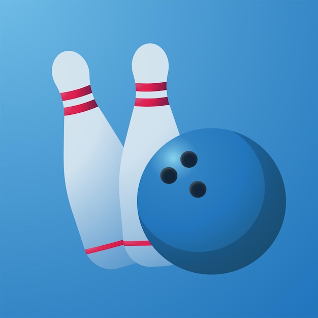 Bowling pinnen en bal object illustratie