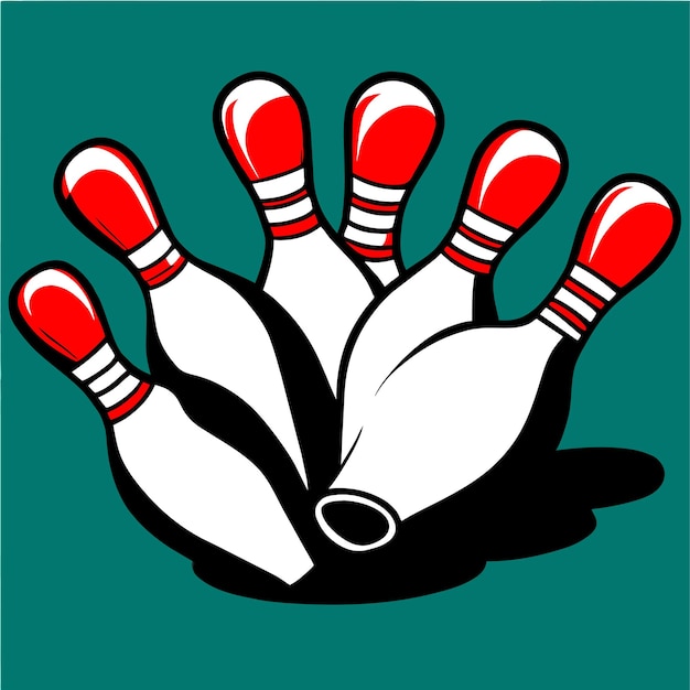 Vector bowling pins realistic illustration