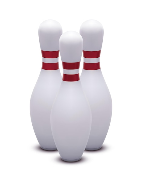 Vettore bowling. illustrazione 3d realistica.