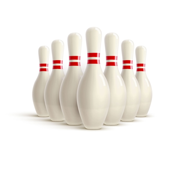 Bowling realistische thema bewerkbare vector op een witte achtergrond