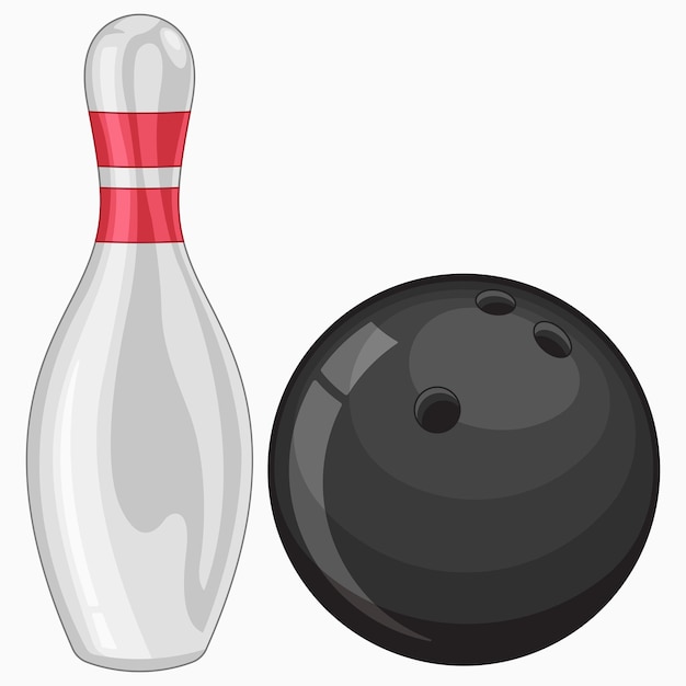 Bowling set vector illustration