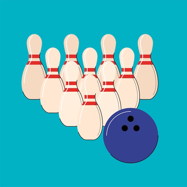 Colpo di bowling isolato illustrazione vettoriale