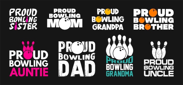 Bowling T shirt Design Bundle Bowling shirt Vector Bowling T shirt design Collection