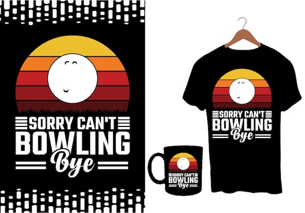 Bowling t shirt funny bowlers lover woman and man retro vintage strike bowling t shirt design