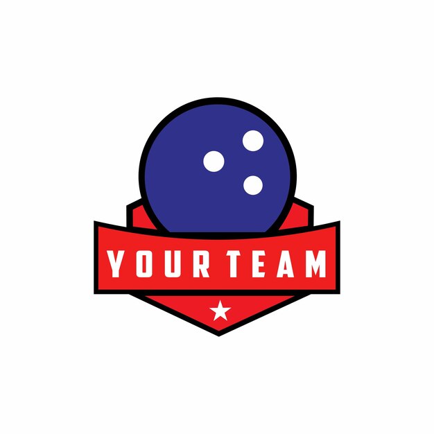 Bowling Tournament logo template with red background