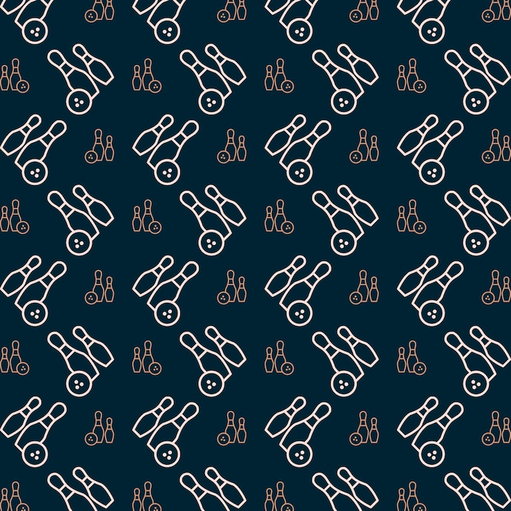 Vector bowling vector art design repeating pattern colorful illustration background