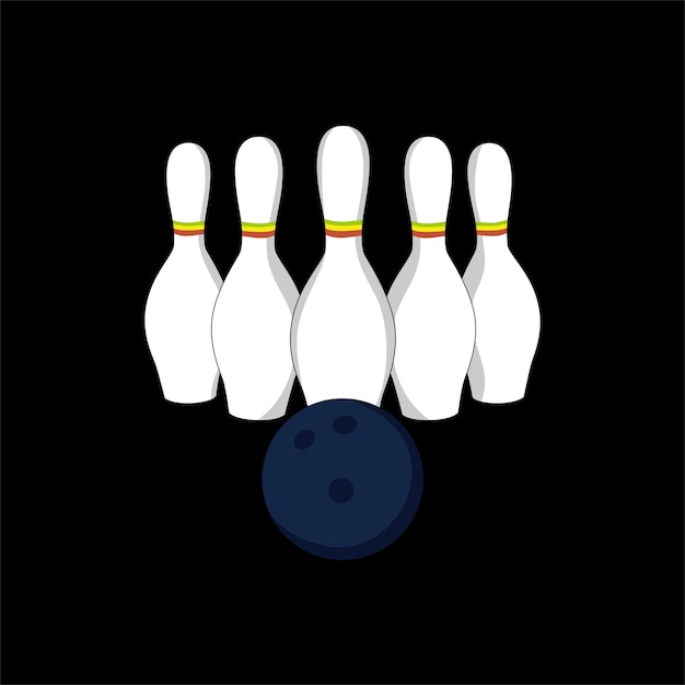 Vettore illustrazione vettoriale di bowling. icona, segno e simbolo dello sport