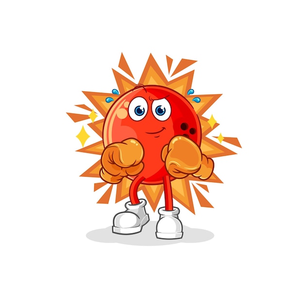 Bowlingbal bokser karakter cartoon mascotte vector