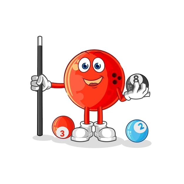 Bowlingbal speelt biljart karakter cartoon mascotte vector