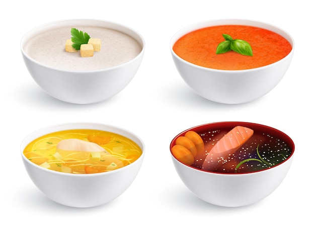 Vector bowls set