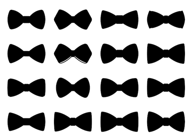 Bowtie pictogram geïsoleerd Vectoren Silhouetten