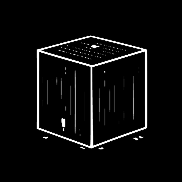 Box Black and White Vector illustration