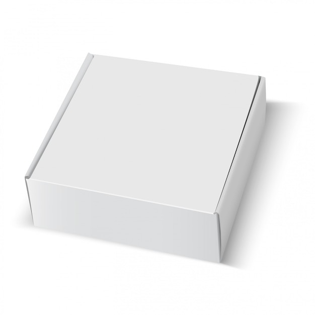 Vector box blank white cardboard package square