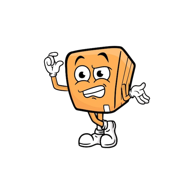 Box character cartoon mascot vector