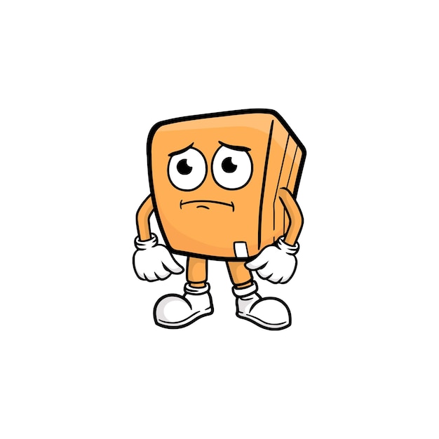 Box character cartoon mascot vector