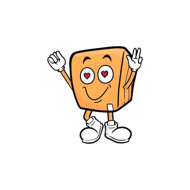 Box character cartoon mascot vector