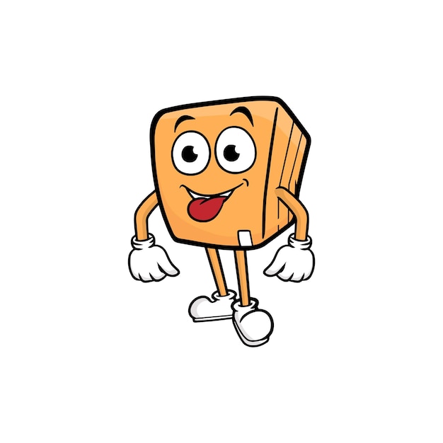 Box character cartoon mascot vector