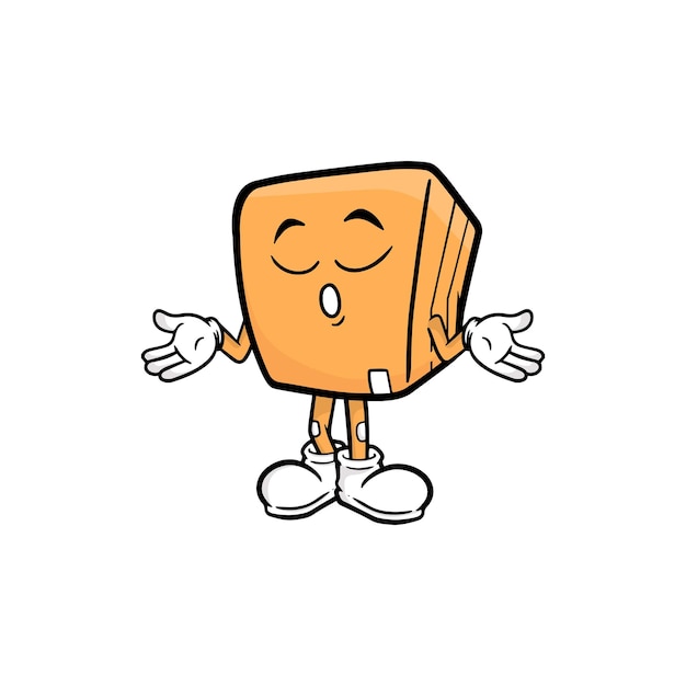 Box character cartoon mascot vector