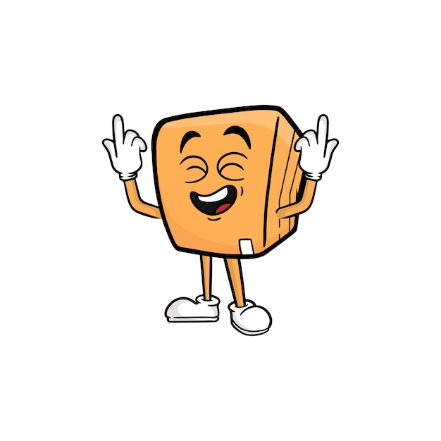 Box character cartoon mascot vector