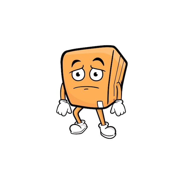 Box character cartoon mascot vector