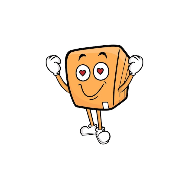 Box character cartoon mascot vector