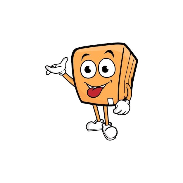 Box character cartoon mascot vector