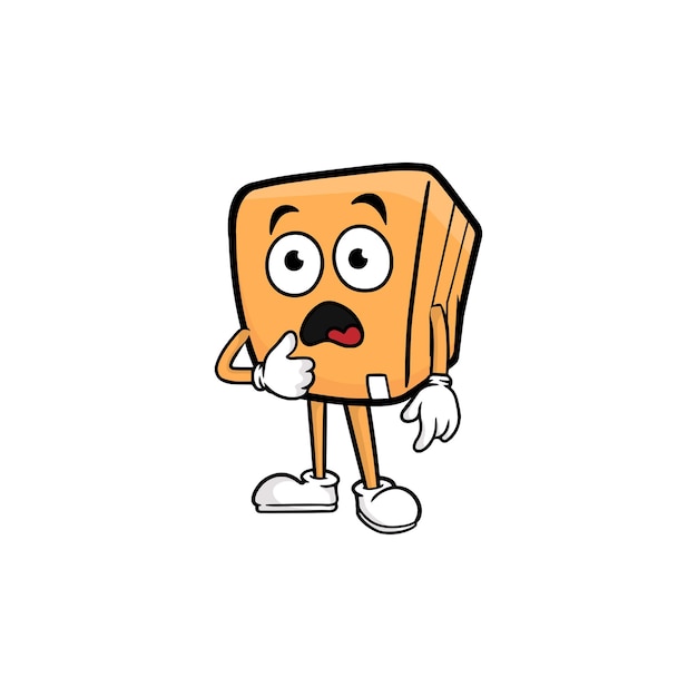 Box character cartoon mascot vector