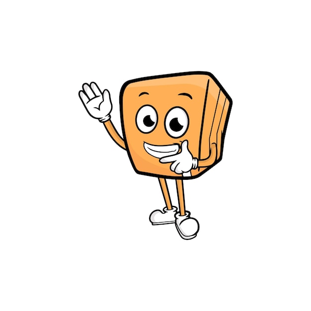 Box character cartoon mascot vector