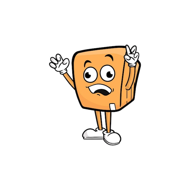 Box character cartoon mascot vector