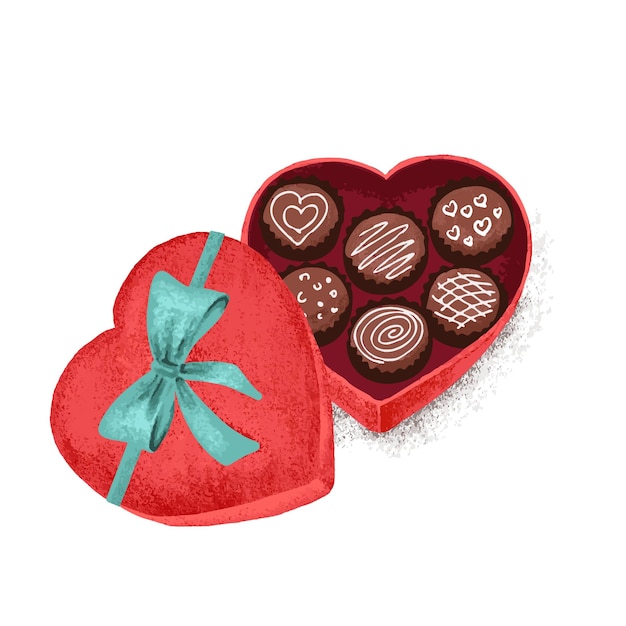 Vector box of chocolates valentine's day gift vector illustration